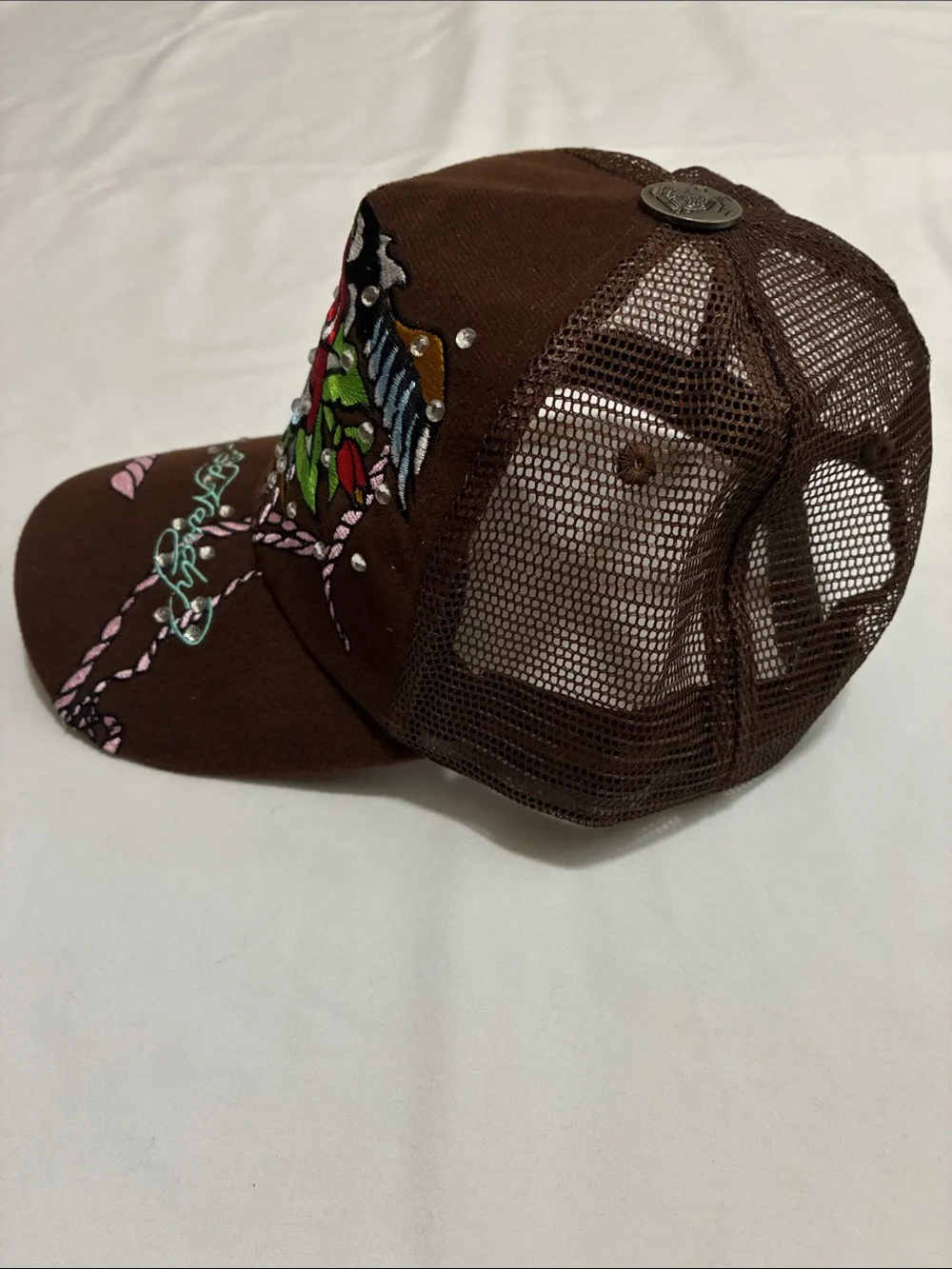 Don Ed Hardy Do Or Die Baseball Cap Trucker Hat Snapback Rhinestone Bling